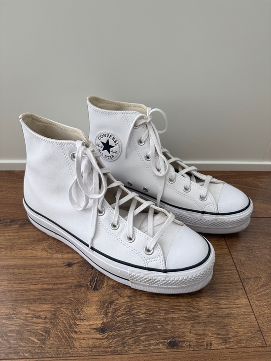 Converse Shoes - Converse White High Top Sneakers with Black Trim